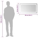 vidaXL Oglindă de baie cu LED, 90x50 cm