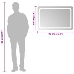 vidaXL Oglindă de baie cu LED, 90x60 cm