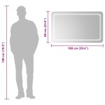 vidaXL Oglindă de baie cu LED, 100x60 cm