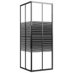 vidaXL Cabină de duș cu dungi, negru, 80x80x180 cm, ESG vidaXL Cabină de duș cu dungi, negru, 80x80x180 cm, ESG