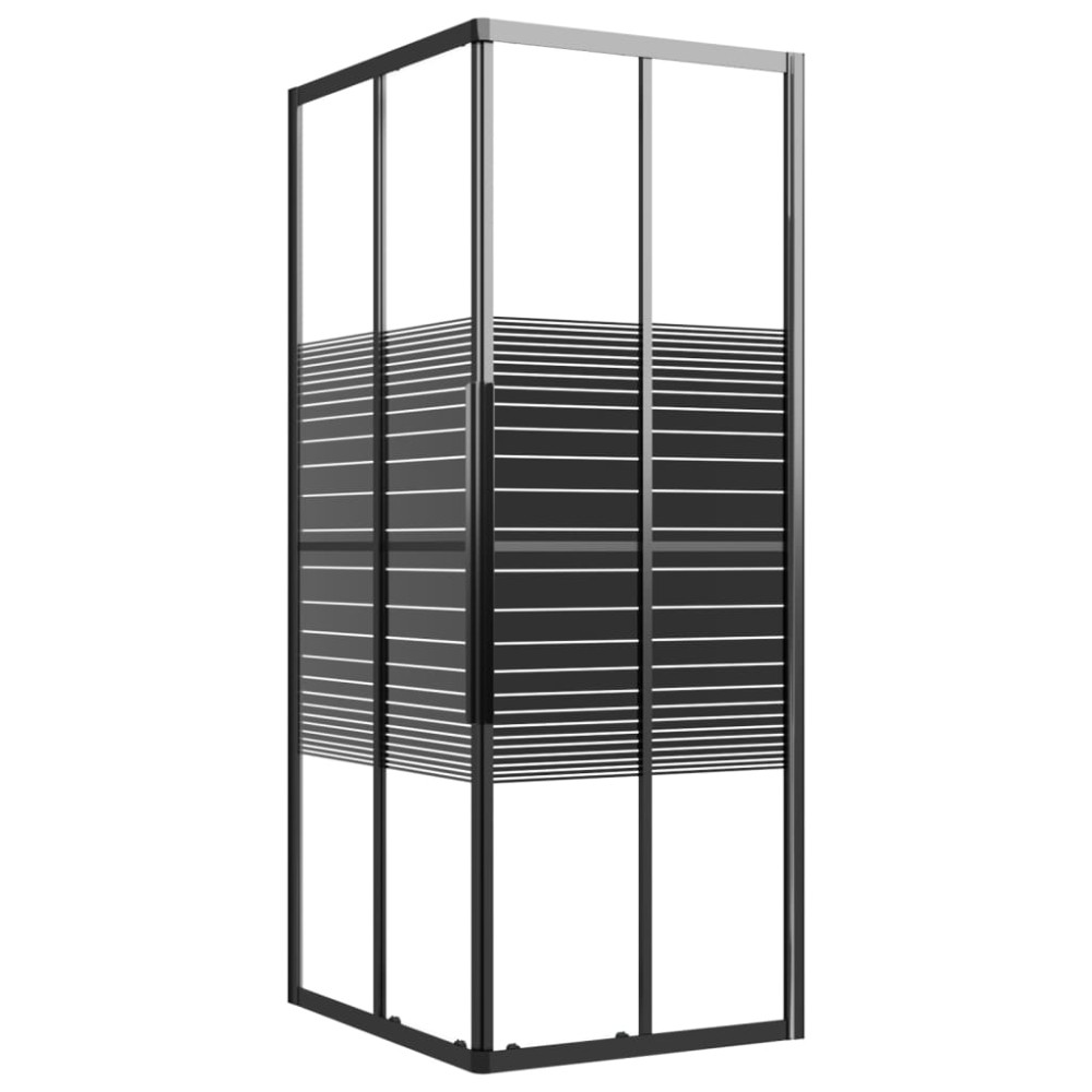 vidaXL Cabină de duș cu dungi, negru, 90x70x180 cm, ESG