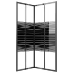 vidaXL Cabină de duș cu dungi, negru, 90x70x180 cm, ESG vidaXL Cabină de duș cu dungi, negru, 90x70x180 cm, ESG