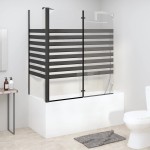 vidaXL Cabină de baie, 120x68x130 cm, sticlă securizată, dungi vidaXL Cabină de baie, 120x68x130 cm, sticlă securizată, dungi