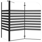 vidaXL Cabină de baie, 120x68x130 cm, sticlă securizată, dungi vidaXL Cabină de baie, 120x68x130 cm, sticlă securizată, dungi