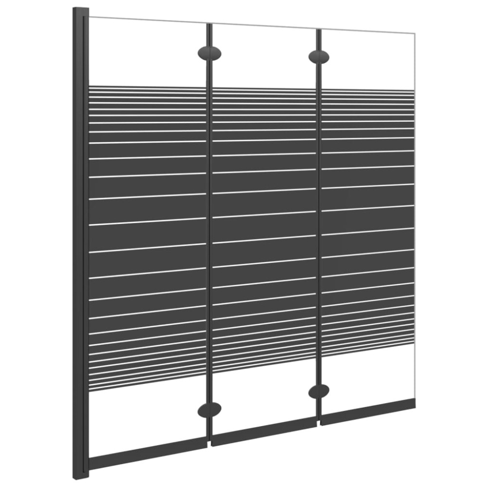 vidaXL Cabină de duș pliabilă, 3 panouri, negru, 130x130 cm, ESG