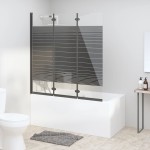 vidaXL Cabină de duș pliabilă, 3 panouri, negru, 130x130 cm, ESG vidaXL Cabină de duș pliabilă, 3 panouri, negru, 130x130 cm, ESG