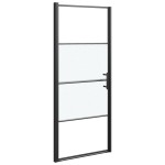 vidaXL Ușă de duș, negru, 81x195 cm, sticlă securizată semi-mată