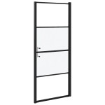 vidaXL Ușă de duș, negru, 81x195 cm, sticlă securizată semi-mată