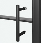 vidaXL Ușă de duș, negru, 81x195 cm, sticlă securizată semi-mată