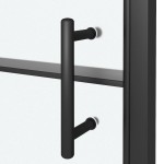 vidaXL Ușă de duș, negru, 91x195 cm, sticlă securizată semi-mată