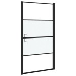 vidaXL Ușă de duș, 100x178 cm, negru, sticlă securizată semi-mată