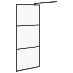 vidaXL Perete cabină duș walk-in negru 80x195 cm sticlă ESG semi-mată vidaXL Perete cabină duș walk-in negru 80x195 cm sticlă ESG semi-mată