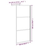 vidaXL Perete cabină duș walk-in negru 80x195 cm sticlă ESG semi-mată vidaXL Perete cabină duș walk-in negru 80x195 cm sticlă ESG semi-mată