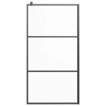 vidaXL Perete cabină duș walk-in negru 100x195 cm sticlă ESG semi-mată vidaXL Perete cabină duș walk-in negru 100x195 cm sticlă ESG semi-mată
