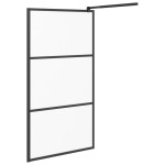 vidaXL Perete cabină duș walk-in negru 100x195 cm sticlă ESG semi-mată vidaXL Perete cabină duș walk-in negru 100x195 cm sticlă ESG semi-mată