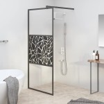 vidaXL Paravan de duș walk-in negru 80x195 cm sticlă ESG model piatră vidaXL Paravan de duș walk-in negru 80x195 cm sticlă ESG model piatră