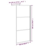 vidaXL Paravan de duș walk-in negru 90x195 cm sticlă ESG model piatră vidaXL Paravan de duș walk-in negru 90x195 cm sticlă ESG model piatră