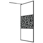 vidaXL Paravan de duș walk-in negru 115x195 cm sticlă ESG model piatră vidaXL Paravan de duș walk-in negru 115x195 cm sticlă ESG model piatră