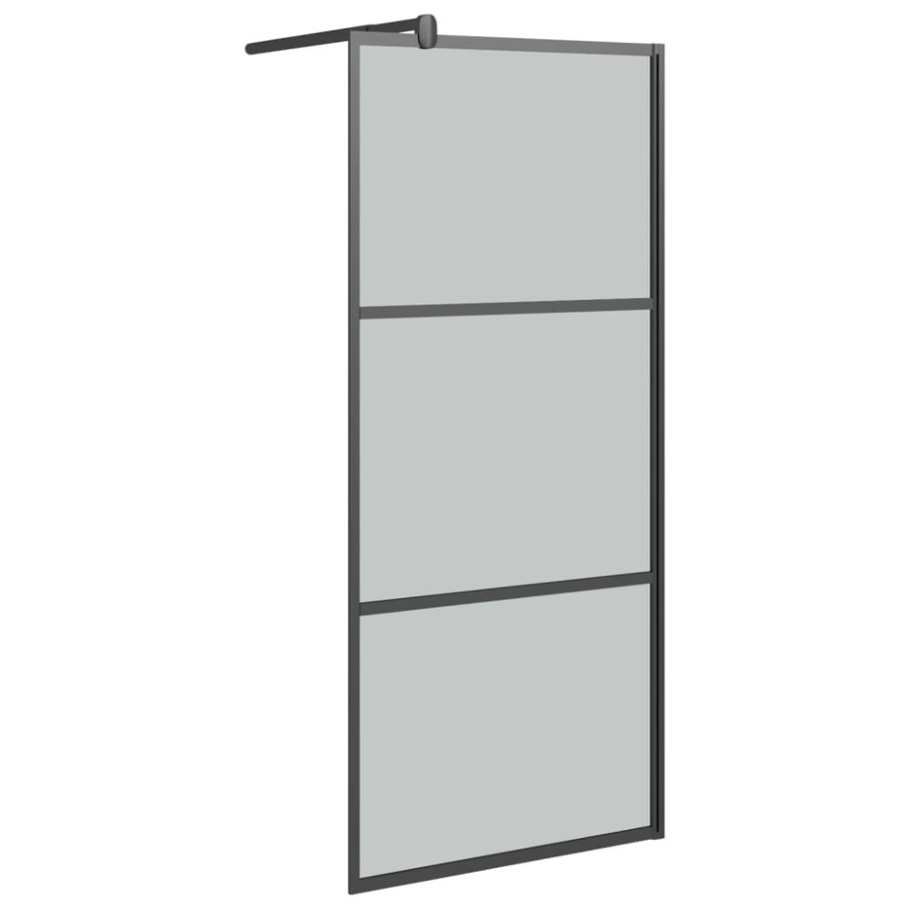 vidaXL Paravan de duș walk-in 80x195 cm sticlă ESG închisă negru
