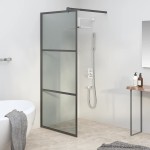 vidaXL Paravan de duș walk-in 80x195 cm sticlă ESG închisă negru vidaXL Paravan de duș walk-in 80x195 cm sticlă ESG închisă negru