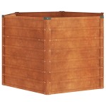 vidaXL Strat înălțat de grădină, ruginiu, 129x129x77 cm, oțel corten vidaXL Strat înălțat de grădină, ruginiu, 129x129x77 cm, oțel corten