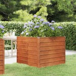 vidaXL Strat înălțat de grădină, ruginiu, 100x100x77 cm, oțel corten vidaXL Strat înălțat de grădină, ruginiu, 100x100x77 cm, oțel corten