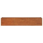 vidaXL Strat înălțat de grădină, ruginiu, 240x40x45 cm, oțel corten