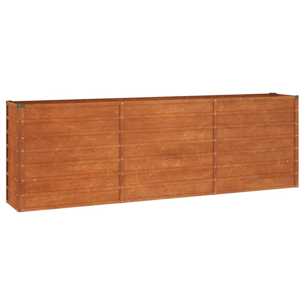 vidaXL Strat înălțat de grădină, ruginiu, 240x40x77 cm, oțel corten