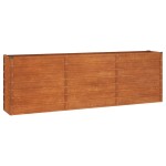vidaXL Strat înălțat de grădină, ruginiu, 240x40x77 cm, oțel corten