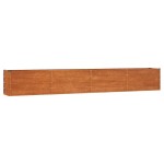 vidaXL Strat înălțat de grădină, ruginiu, 320x40x45 cm, oțel corten