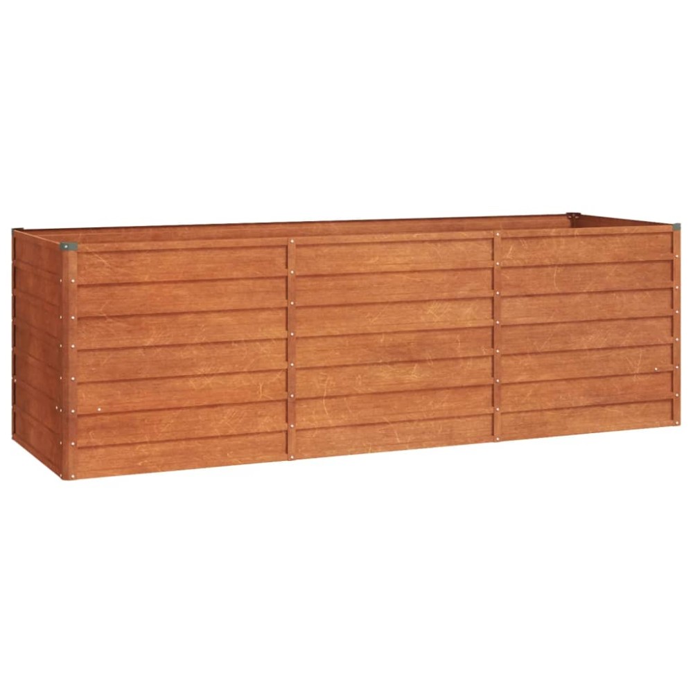 vidaXL Strat înălțat de grădină, ruginiu, 240x80x77 cm, oțel corten