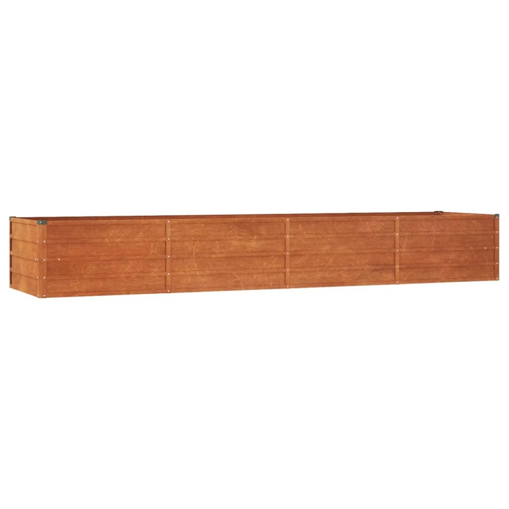 vidaXL Strat înălțat de grădină, ruginiu, 320x80x45 cm, oțel corten