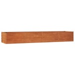 vidaXL Strat înălțat de grădină, ruginiu, 320x80x45 cm, oțel corten