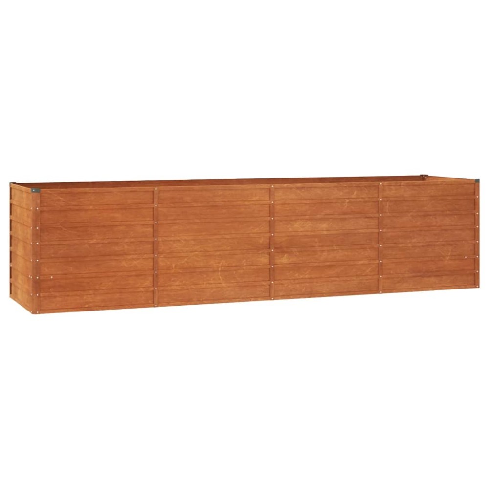 vidaXL Strat înălțat de grădină, ruginiu, 320x80x77 cm, oțel corten