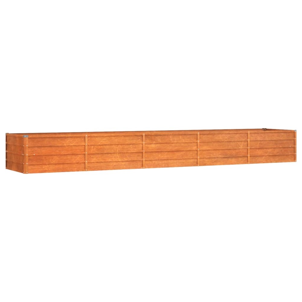 vidaXL Strat înălțat de grădină, ruginiu, 400x80x45 cm, oțel corten
