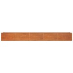 vidaXL Strat înălțat de grădină, ruginiu, 400x80x45 cm, oțel corten