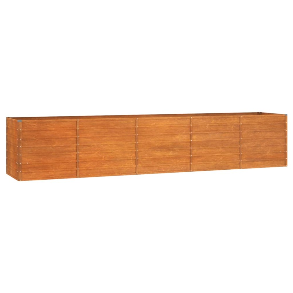 vidaXL Strat înălțat de grădină, ruginiu, 400x80x77 cm, oțel corten