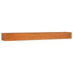 vidaXL Strat înălțat de grădină, ruginiu, 480x80x45 cm, oțel corten