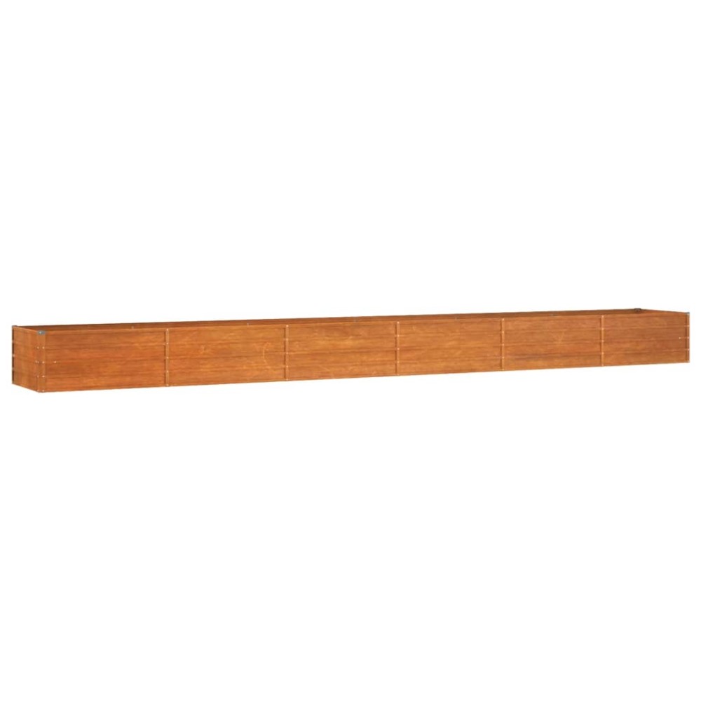 vidaXL Strat înălțat de grădină, ruginiu, 600x80x45 cm, oțel corten