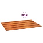 vidaXL Panouri de acoperiș, 36 buc., ruginiu, 60x44 cm, oțel corten vidaXL Panouri de acoperiș, 36 buc., ruginiu, 60x44 cm, oțel corten