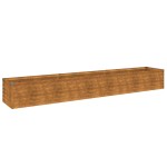 vidaXL Strat înălțat de grădină, 291x50x36 cm, oțel corten