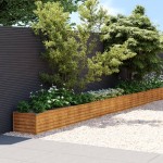 vidaXL Strat înălțat de grădină, 960x50x36 cm, oțel corten vidaXL Strat înălțat de grădină, 960x50x36 cm, oțel corten
