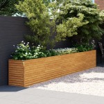 vidaXL Strat înălțat de grădină, 482x50x69 cm, oțel corten vidaXL Strat înălțat de grădină, 482x50x69 cm, oțel corten