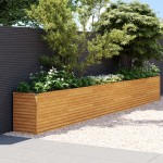 vidaXL Strat înălțat de grădină, 578x50x69 cm, oțel corten vidaXL Strat înălțat de grădină, 578x50x69 cm, oțel corten