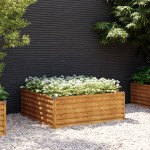 vidaXL Strat înălțat de grădină, 100x100x36 cm, oțel corten vidaXL Strat înălțat de grădină, 100x100x36 cm, oțel corten