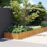 vidaXL Strat înălțat de grădină, 1150x100x36 cm, oțel corten