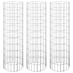vidaXL Strat înălțat gabion 3 buc. Ø30x100 cm oțel galvanizat circular