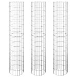 vidaXL Strat înălțat gabion 3 buc. Ø30x150 cm oțel galvanizat circular
