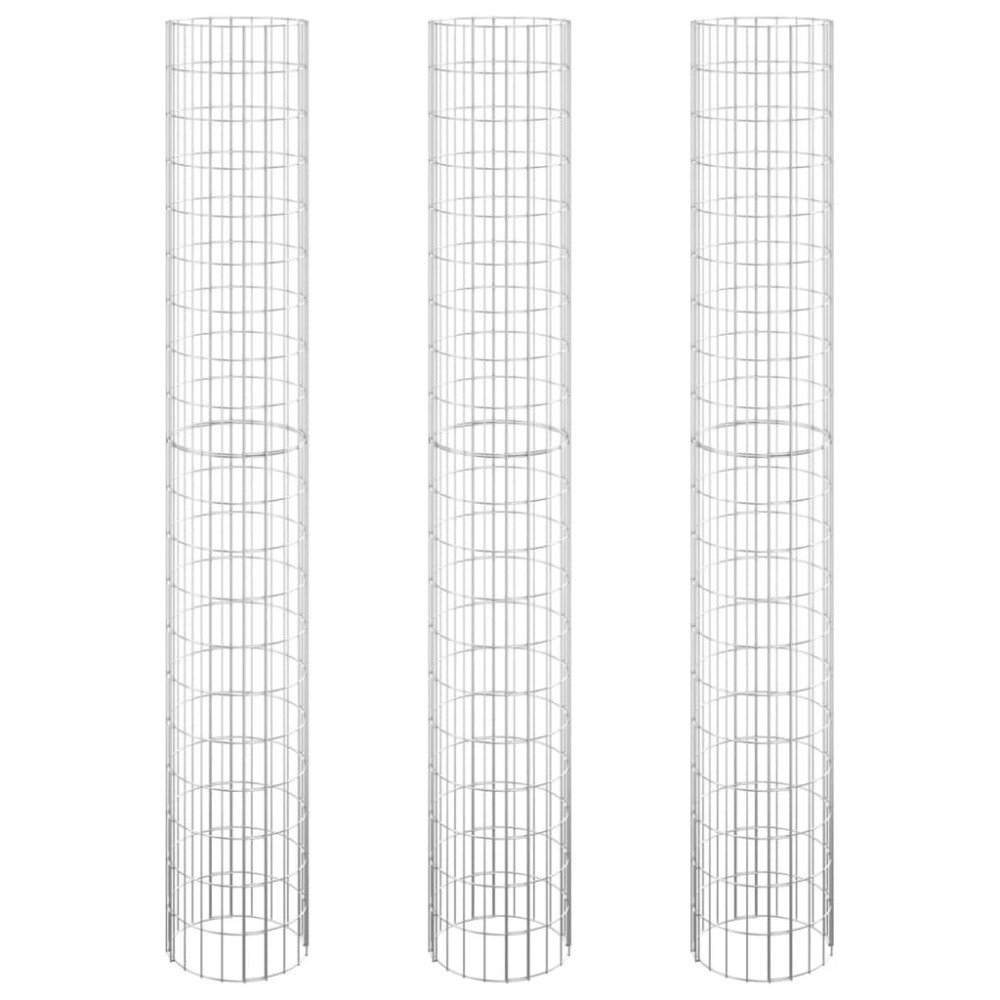 vidaXL Strat înălțat gabion 3 buc. Ø30x200 cm oțel galvanizat circular