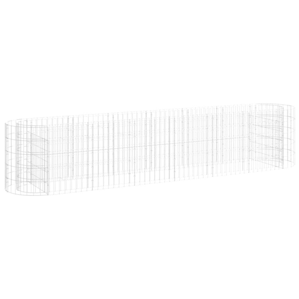 vidaXL Strat înălțat gabion, 260x50x50 cm, fier galvanizat